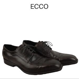 Ecco mens sz 44 black lace-up dress shoe
